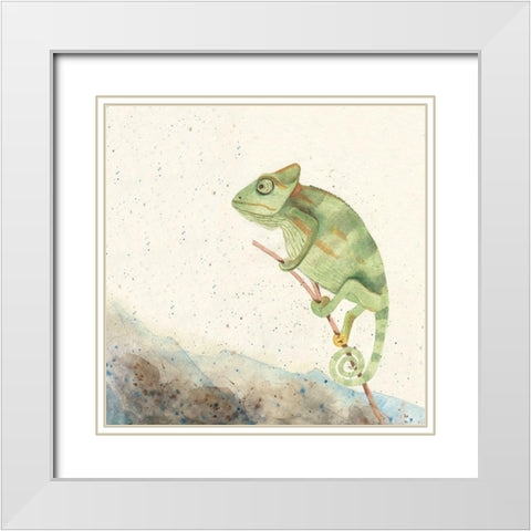 Reptillian IV White Modern Wood Framed Art Print with Double Matting by Ludwig, Alicia