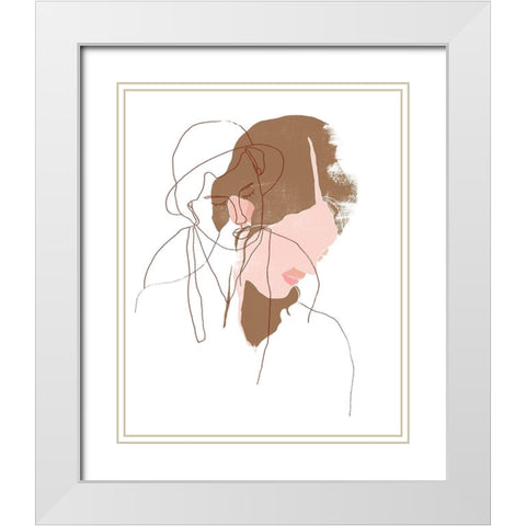 Modern Contour Portrait I White Modern Wood Framed Art Print with Double Matting by Vess, June Erica
