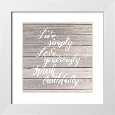 Sentiments on Wood II White Modern Wood Framed Art Print with Double Matting by Popp, Grace