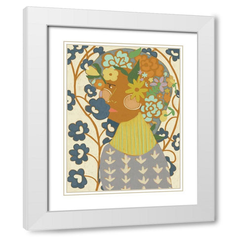 Botany Beauty I White Modern Wood Framed Art Print with Double Matting by Zarris, Chariklia