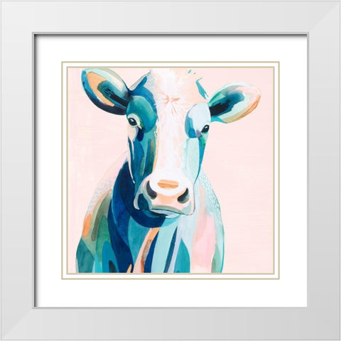 Pastel Pasture I White Modern Wood Framed Art Print with Double Matting by Popp, Grace