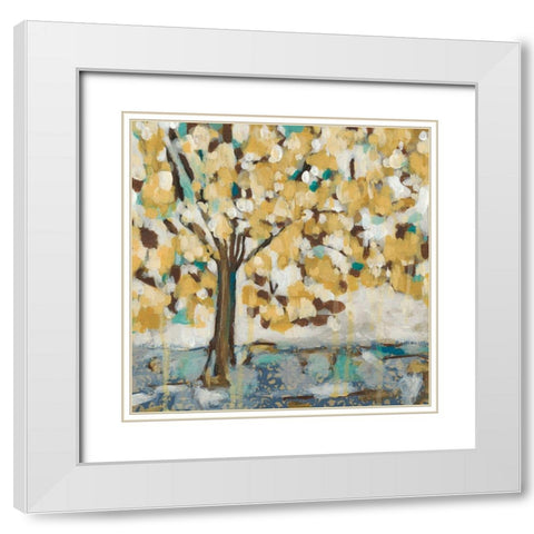 Golden Sunrise I White Modern Wood Framed Art Print with Double Matting by Zarris, Chariklia