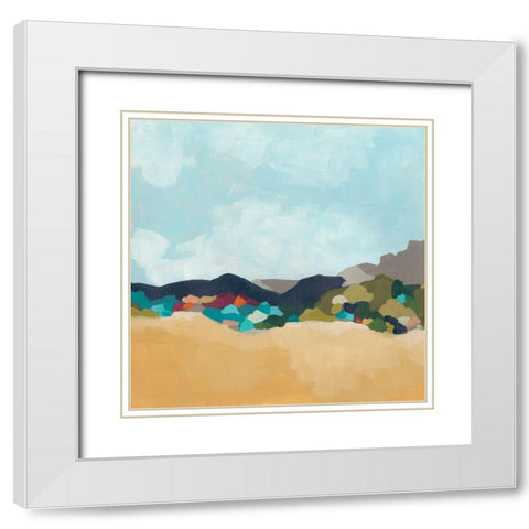 Patchwork Hillside I White Modern Wood Framed Art Print with Double Matting by Vess, June Erica