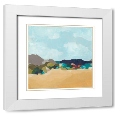 Patchwork Hillside II White Modern Wood Framed Art Print with Double Matting by Vess, June Erica