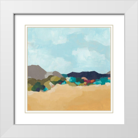 Patchwork Hillside II White Modern Wood Framed Art Print with Double Matting by Vess, June Erica