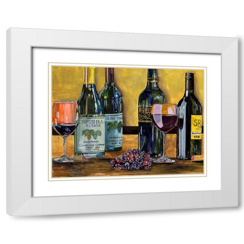 Still Life with Wine I White Modern Wood Framed Art Print with Double Matting by Wang, Melissa