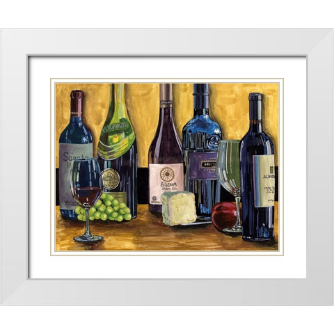 Still Life with Wine II White Modern Wood Framed Art Print with Double Matting by Wang, Melissa