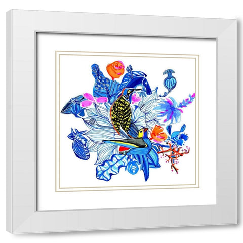 Menagerie I White Modern Wood Framed Art Print with Double Matting by Blanckslate