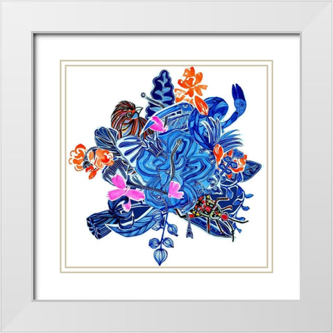 Menagerie II White Modern Wood Framed Art Print with Double Matting by Blanckslate