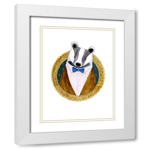 Spiffy Animals III White Modern Wood Framed Art Print with Double Matting by Borges, Victoria