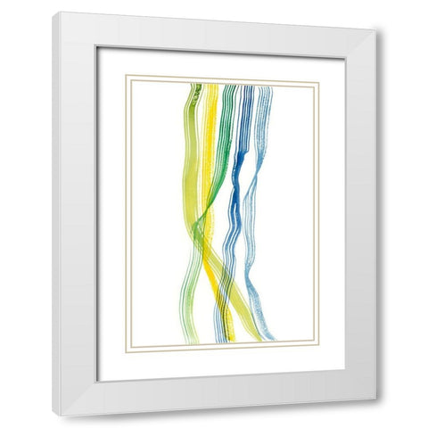 Ribboned I White Modern Wood Framed Art Print with Double Matting by Ludwig, Alicia