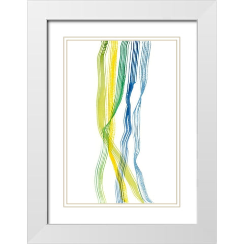 Ribboned I White Modern Wood Framed Art Print with Double Matting by Ludwig, Alicia