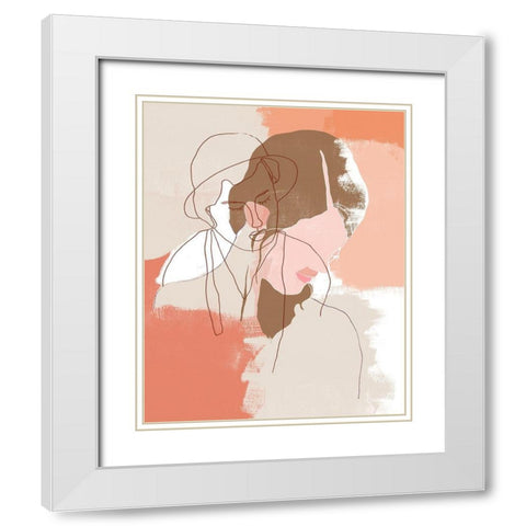 Painted Contour Portraits I White Modern Wood Framed Art Print with Double Matting by Vess, June Erica