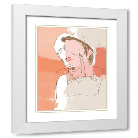 Painted Contour Portraits II White Modern Wood Framed Art Print with Double Matting by Vess, June Erica
