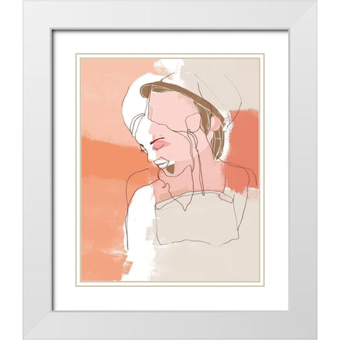 Painted Contour Portraits II White Modern Wood Framed Art Print with Double Matting by Vess, June Erica