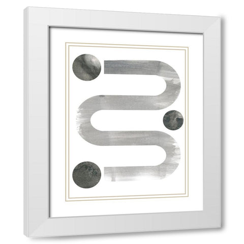 Lunar Maze I White Modern Wood Framed Art Print with Double Matting by Vess, June Erica