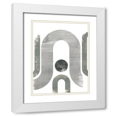 Lunar Maze II White Modern Wood Framed Art Print with Double Matting by Vess, June Erica