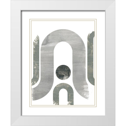 Lunar Maze II White Modern Wood Framed Art Print with Double Matting by Vess, June Erica