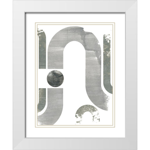 Lunar Maze III White Modern Wood Framed Art Print with Double Matting by Vess, June Erica