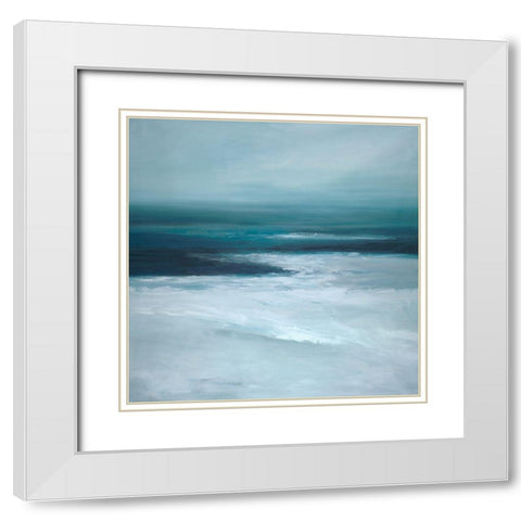 Night Beach White Modern Wood Framed Art Print with Double Matting by Wilkins, Suzanne