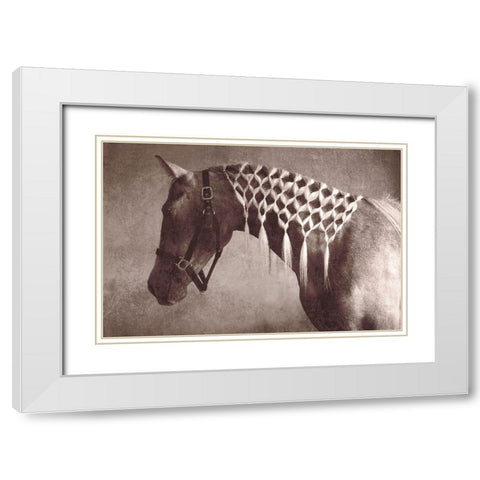 Weave White Modern Wood Framed Art Print with Double Matting by Friedman, Susan