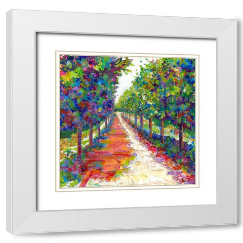 Lime Walk White Modern Wood Framed Art Print with Double Matting by Grim, Tara Funk