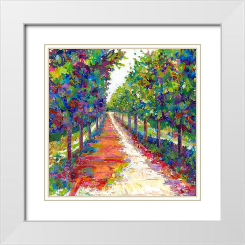 Lime Walk White Modern Wood Framed Art Print with Double Matting by Grim, Tara Funk