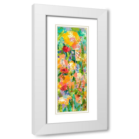 Lime Garden I White Modern Wood Framed Art Print with Double Matting by Grim, Tara Funk
