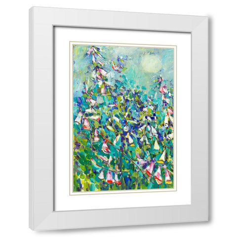 Joy in the Garden I White Modern Wood Framed Art Print with Double Matting by Grim, Tara Funk