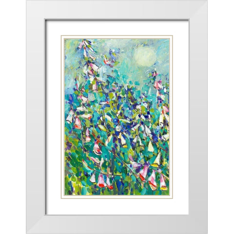 Joy in the Garden I White Modern Wood Framed Art Print with Double Matting by Grim, Tara Funk