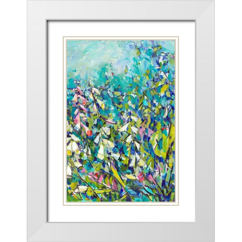 Joy in the Garden II White Modern Wood Framed Art Print with Double Matting by Grim, Tara Funk