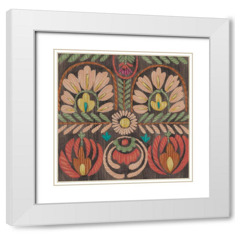 Folklore I White Modern Wood Framed Art Print with Double Matting by Zarris, Chariklia