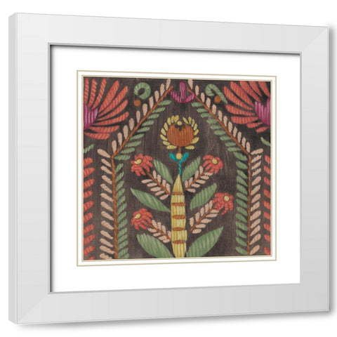 Folklore II White Modern Wood Framed Art Print with Double Matting by Zarris, Chariklia