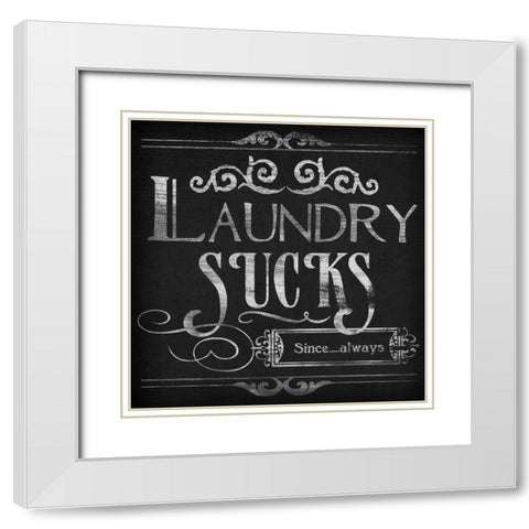 Laundry Snark II White Modern Wood Framed Art Print with Double Matting by Vess, June Erica