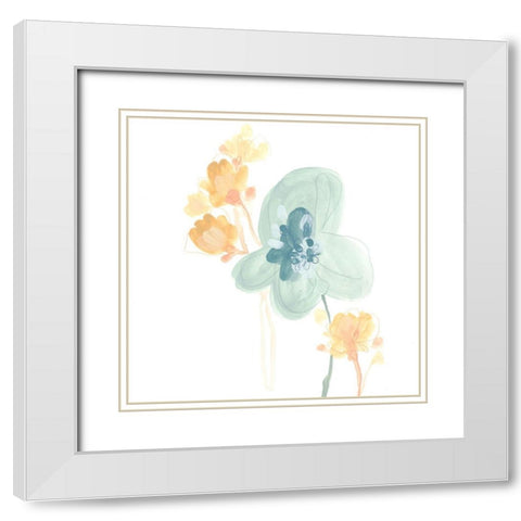 Petite Petals I White Modern Wood Framed Art Print with Double Matting by Vess, June Erica