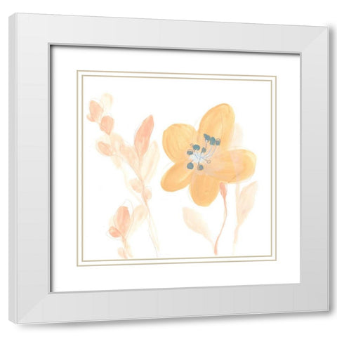 Petite Petals III White Modern Wood Framed Art Print with Double Matting by Vess, June Erica