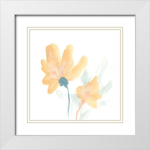 Petite Petals IV White Modern Wood Framed Art Print with Double Matting by Vess, June Erica