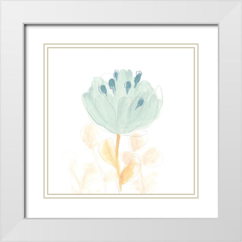 Petite Petals V White Modern Wood Framed Art Print with Double Matting by Vess, June Erica