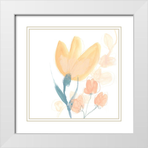 Petite Petals VIII White Modern Wood Framed Art Print with Double Matting by Vess, June Erica