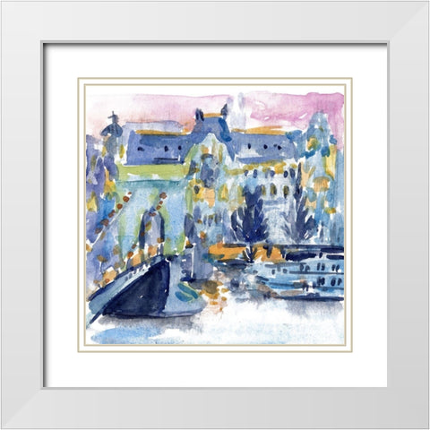 River City I White Modern Wood Framed Art Print with Double Matting by Wang, Melissa