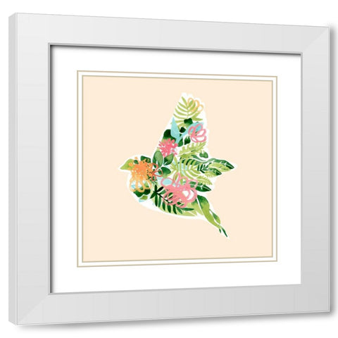 Foliage and Feathers I White Modern Wood Framed Art Print with Double Matting by Vess, June Erica