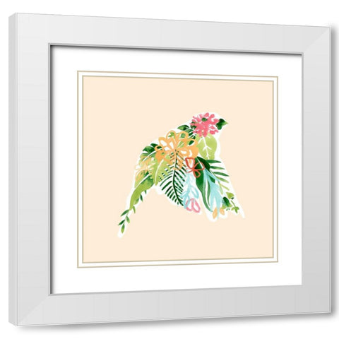 Foliage and Feathers IV White Modern Wood Framed Art Print with Double Matting by Vess, June Erica