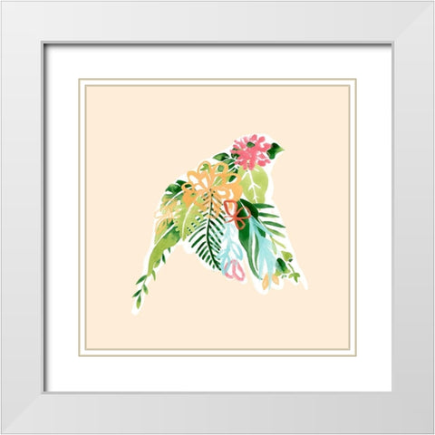 Foliage and Feathers IV White Modern Wood Framed Art Print with Double Matting by Vess, June Erica