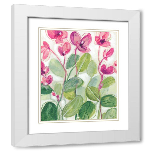 Cyclamen Fantasia I White Modern Wood Framed Art Print with Double Matting by Vess, June Erica