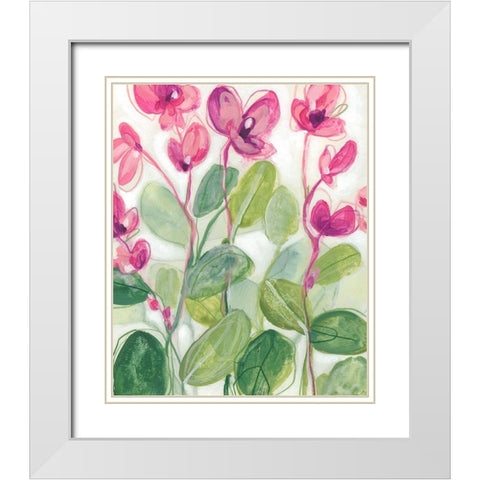 Cyclamen Fantasia I White Modern Wood Framed Art Print with Double Matting by Vess, June Erica