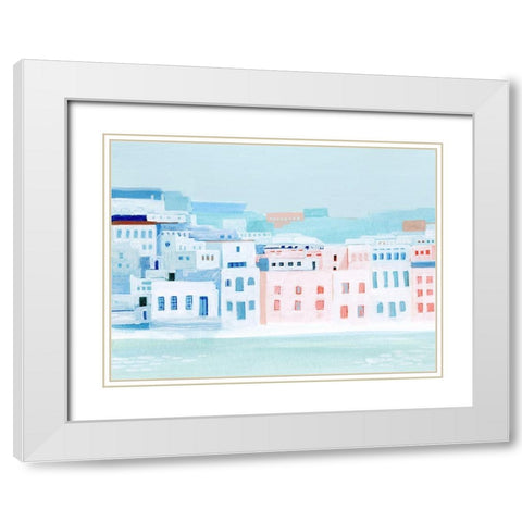 Fishing Town I White Modern Wood Framed Art Print with Double Matting by Popp, Grace