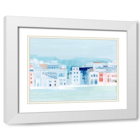 Fishing Town II White Modern Wood Framed Art Print with Double Matting by Popp, Grace