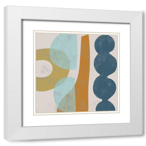 Span II White Modern Wood Framed Art Print with Double Matting by Zarris, Chariklia