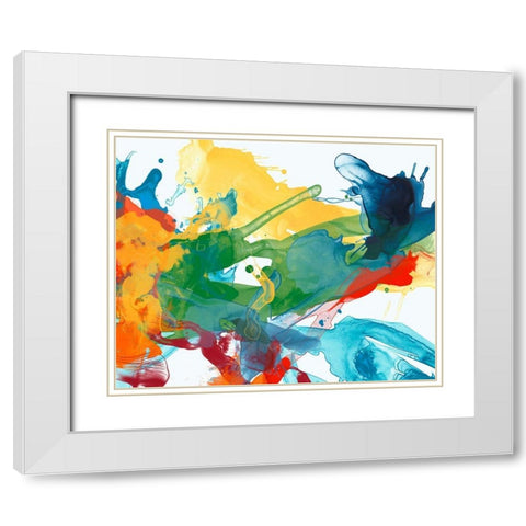 Primary Abstract I White Modern Wood Framed Art Print with Double Matting by Vess, June Erica