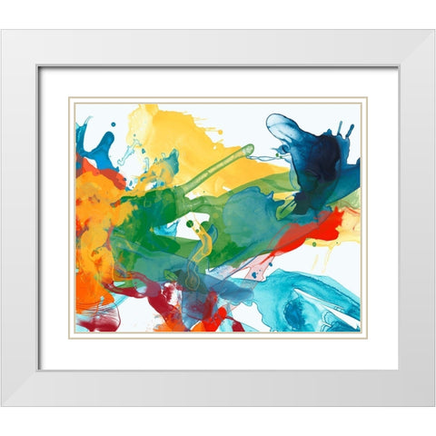 Primary Abstract I White Modern Wood Framed Art Print with Double Matting by Vess, June Erica